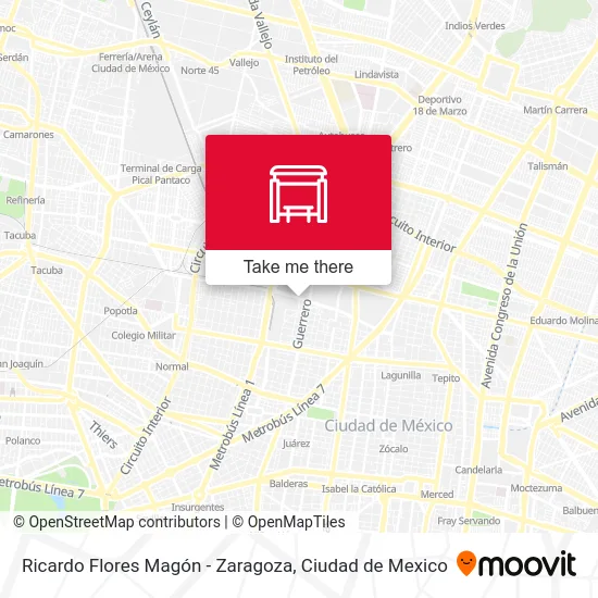 Ricardo Flores Magón - Zaragoza map