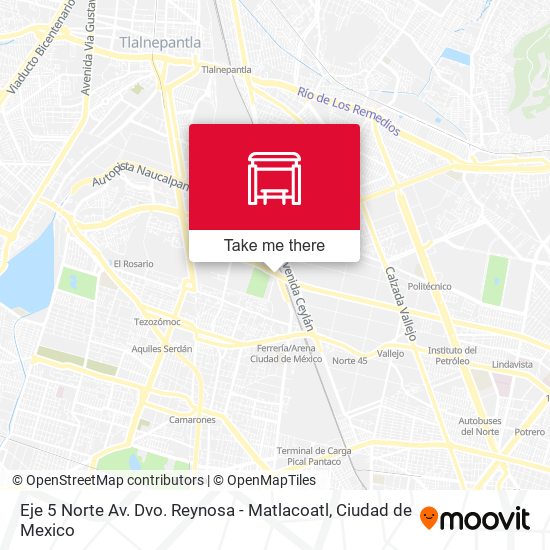 Eje 5 Norte Av. Dvo. Reynosa - Matlacoatl map