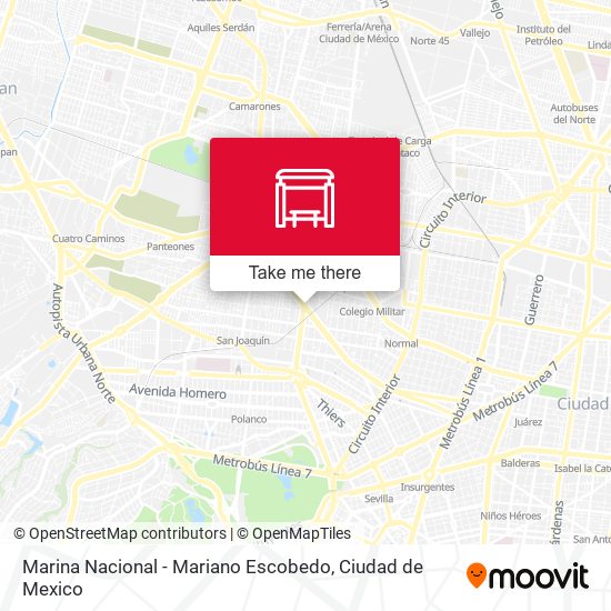 Marina Nacional - Mariano Escobedo map
