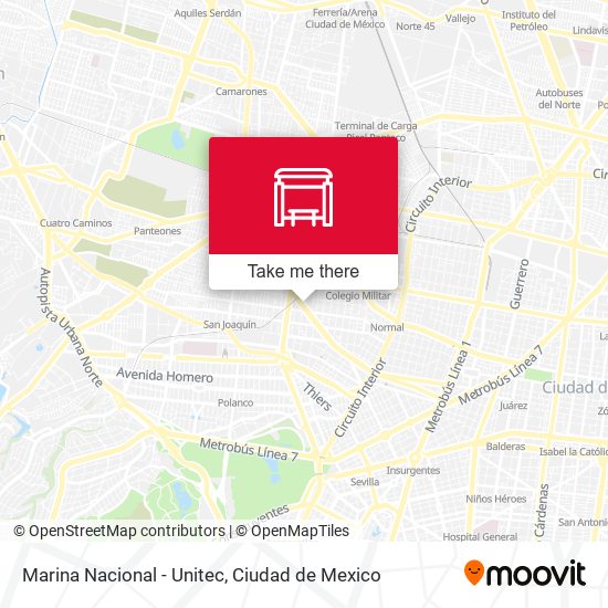 Marina Nacional - Unitec map