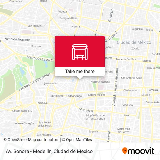 Av. Sonora - Medellin map