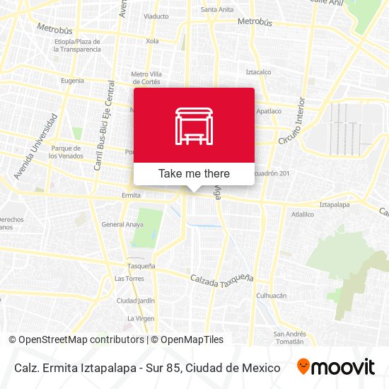 Calz. Ermita Iztapalapa - Sur 85 map
