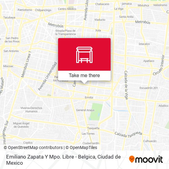 Mapa de Emiliano Zapata Y Mpo. Libre - Belgica