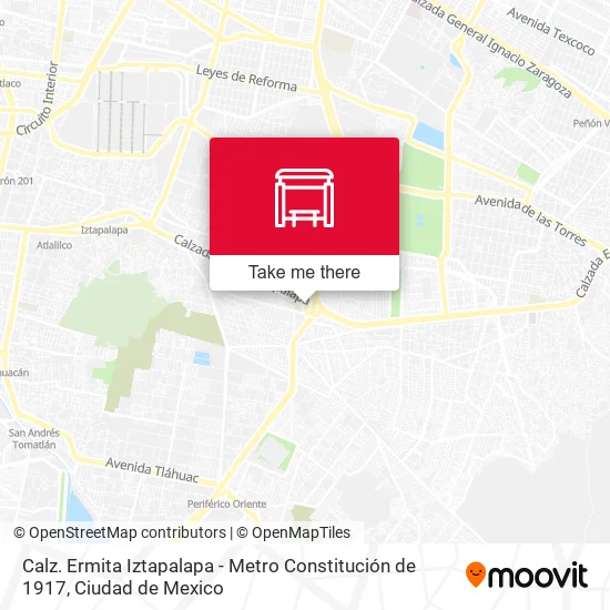 Mapa de Calz. Ermita Iztapalapa - Metro Constitución de 1917