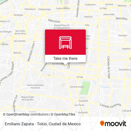Emiliano Zapata - Tokio map