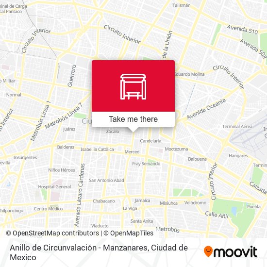 Mapa de Anillo de Circunvalación - Manzanares