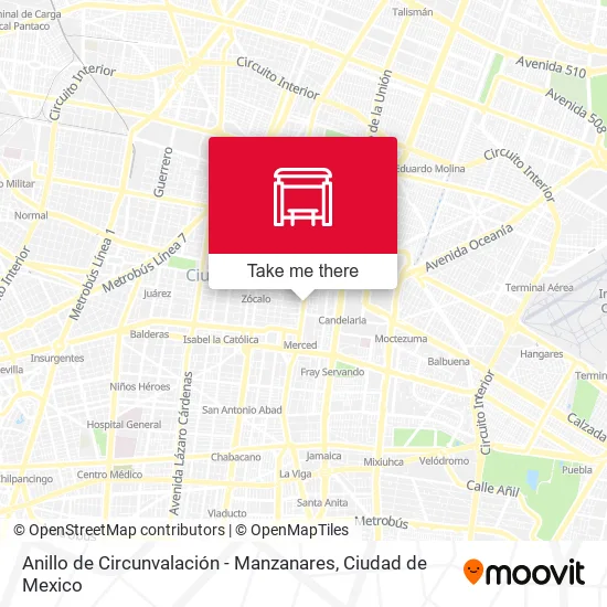 Mapa de Anillo de Circunvalación - Manzanares