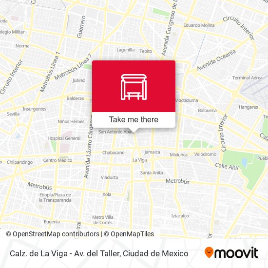 Mapa de Calz. de La Viga - Av. del Taller
