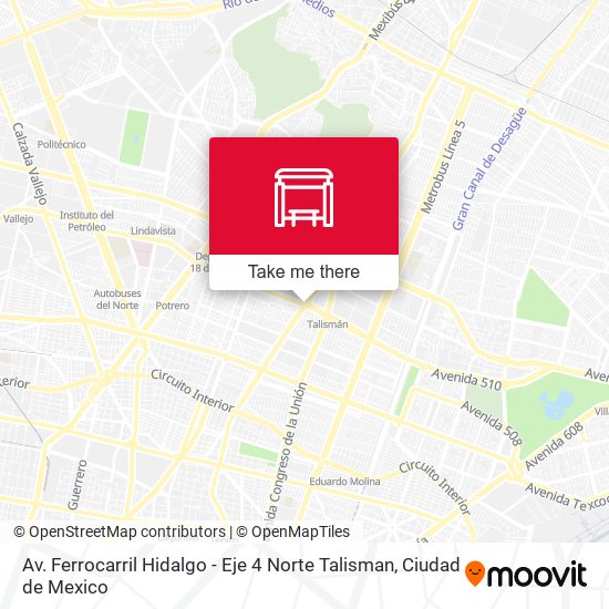 Av. Ferrocarril Hidalgo - Eje 4 Norte Talisman map