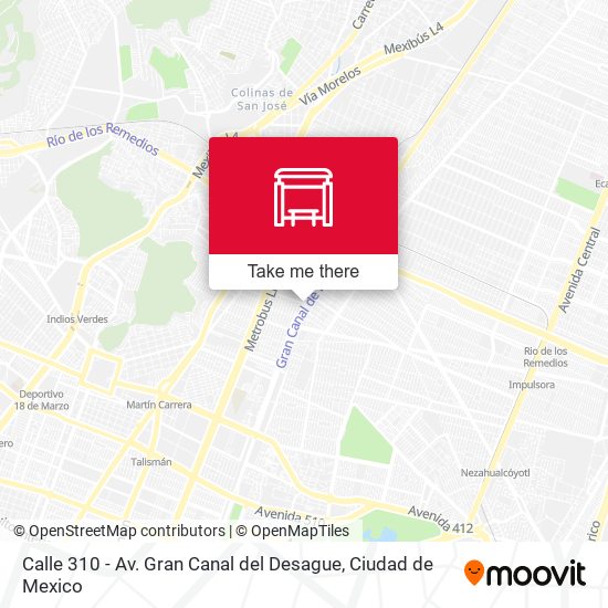 Calle 310 - Av. Gran Canal del Desague map