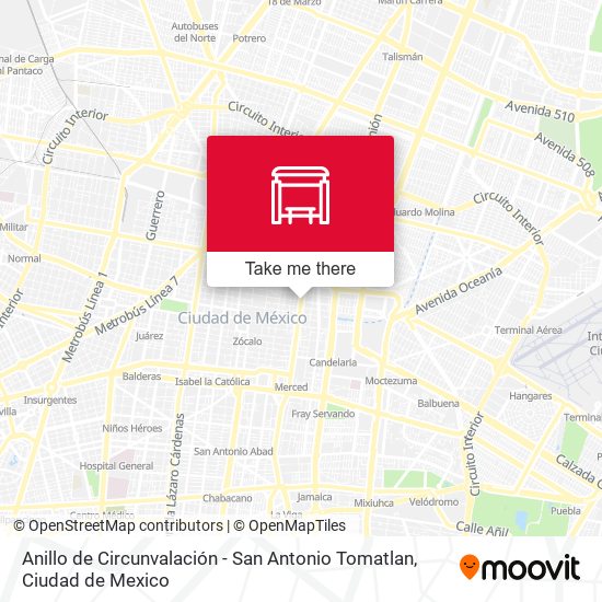 Anillo de Circunvalación - San Antonio Tomatlan map