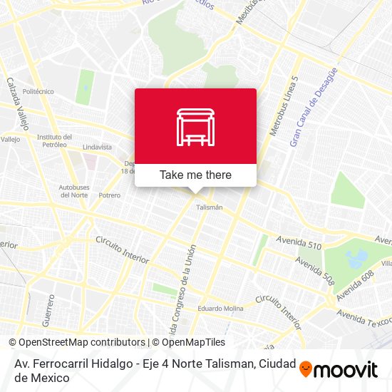 Av. Ferrocarril Hidalgo - Eje 4 Norte Talisman map