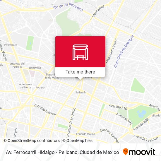 Av. Ferrocarril Hidalgo - Pelicano map