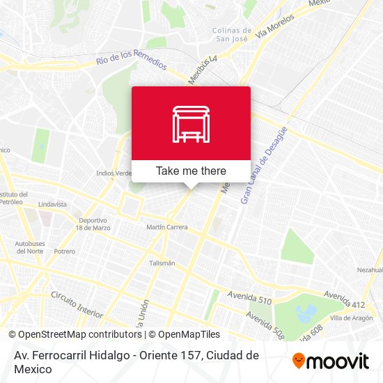 Av. Ferrocarril Hidalgo - Oriente 157 map