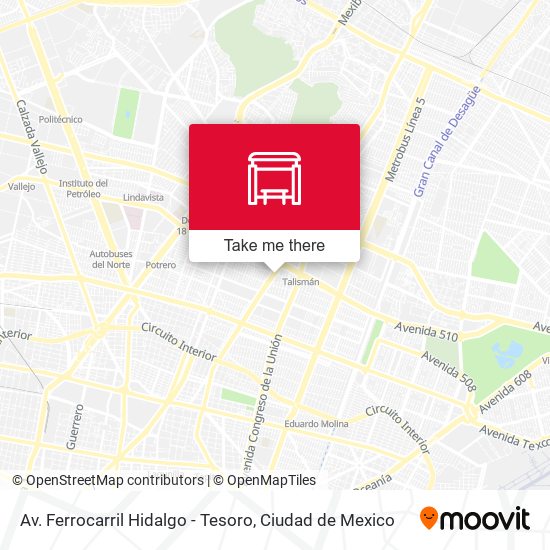 Av. Ferrocarril Hidalgo - Tesoro map