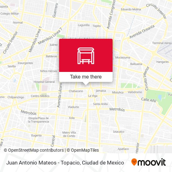 Juan Antonio Mateos - Topacio map