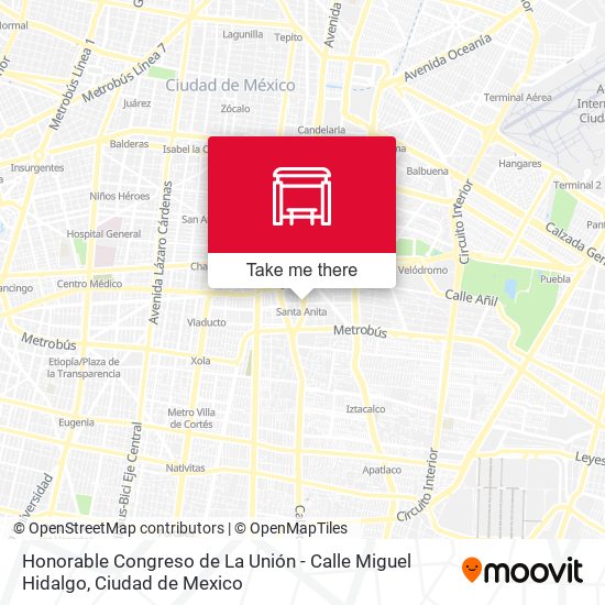 Mapa de Honorable Congreso de La Unión - Calle Miguel Hidalgo