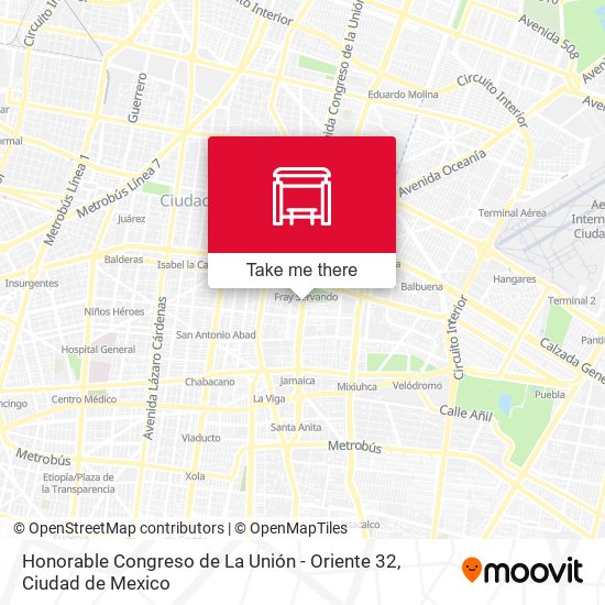 Honorable Congreso de La Unión - Oriente 32 map