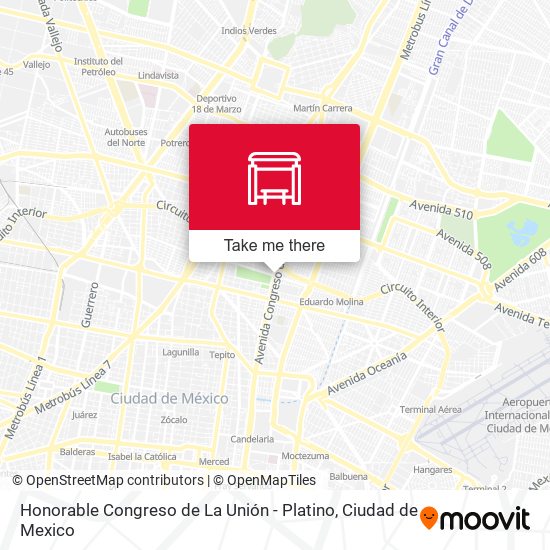 Honorable Congreso de La Unión - Platino map