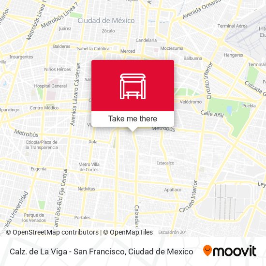 Mapa de Calz. de La Viga - San Francisco