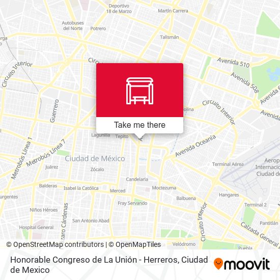 Honorable Congreso de La Unión - Herreros map