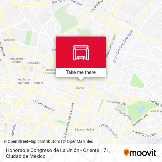 Honorable Congreso de La Unión - Oriente 171 map