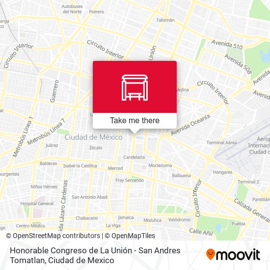 Honorable Congreso de La Unión - San Andres Tomatlan map