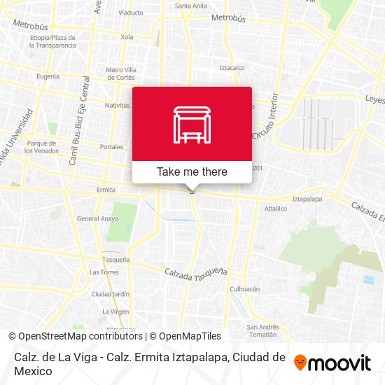 Mapa de Calz. de La Viga - Calz. Ermita Iztapalapa