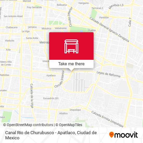 Canal Río de Churubusco - Apatlaco map