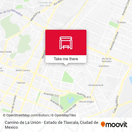 Camino de La Unión - Estado de Tlaxcala map