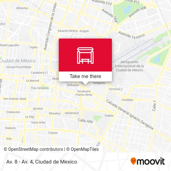 Av. 8 - Av. 4 map
