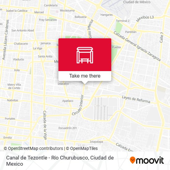 Canal de Tezontle - Río Churubusco map