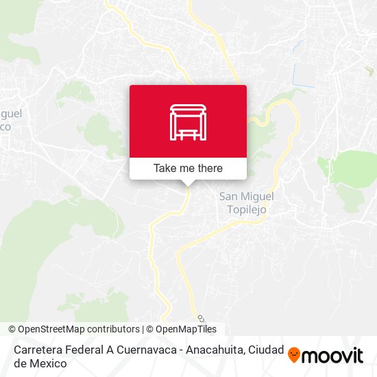 Mapa de Carretera Federal A Cuernavaca - Anacahuita