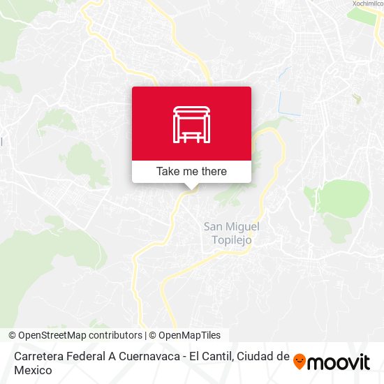 Mapa de Carretera Federal A Cuernavaca - El Cantil