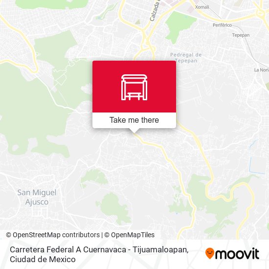 Mapa de Carretera Federal A Cuernavaca - Tijuamaloapan