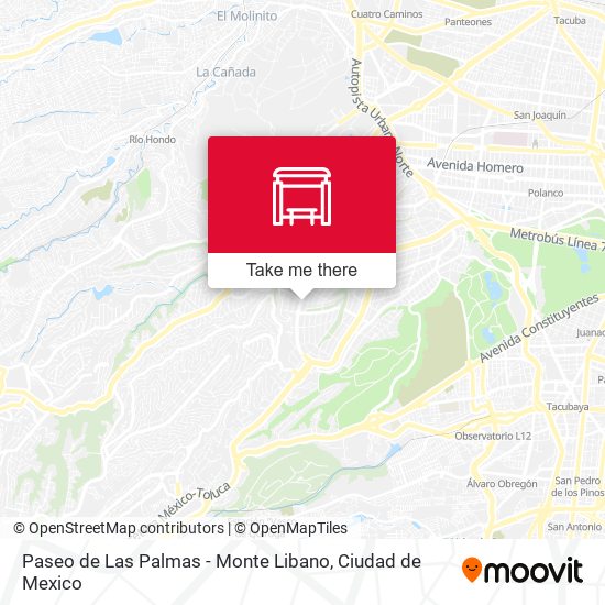 Mapa de Paseo de Las Palmas - Monte Libano