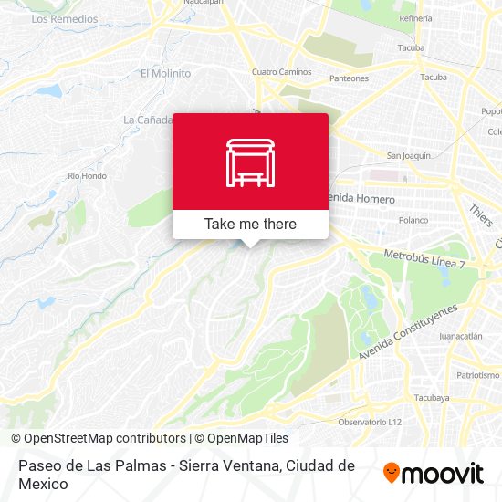 Paseo de Las Palmas - Sierra Ventana map
