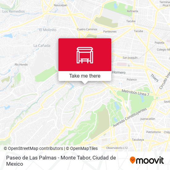 Paseo de Las Palmas - Monte Tabor map
