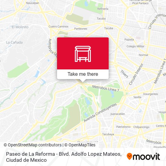 Paseo de La Reforma - Blvd. Adolfo Lopez Mateos map