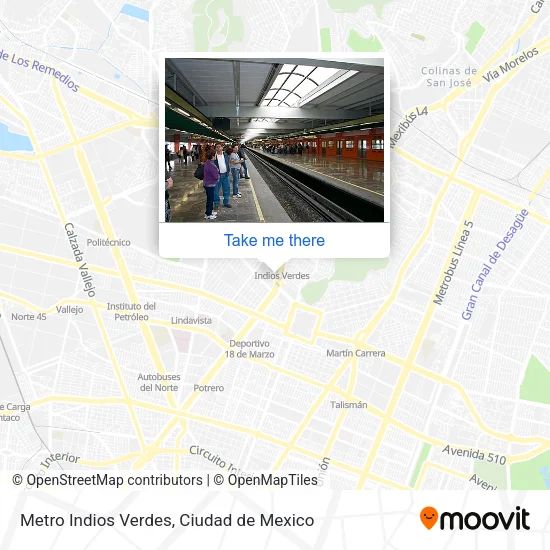 Metro Indios Verdes map