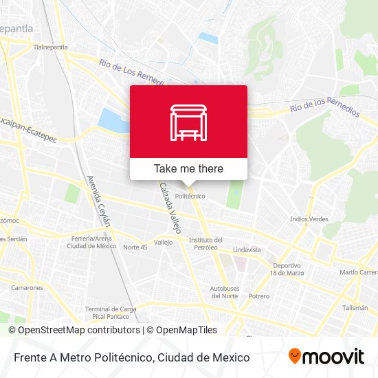 Mapa de Frente A Metro Politécnico