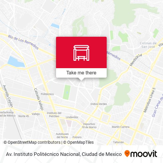 Av. Instituto Politécnico Nacional map