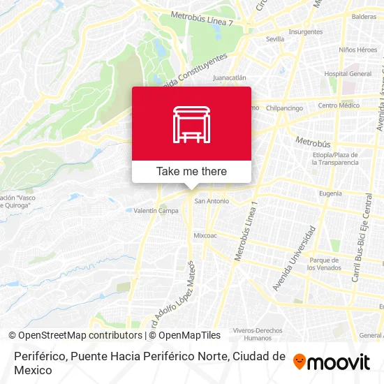 Periférico, Puente Hacia Periférico Norte map