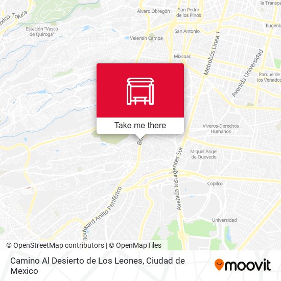 Mapa de Camino Al Desierto de Los Leones
