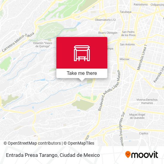 Entrada Presa Tarango map