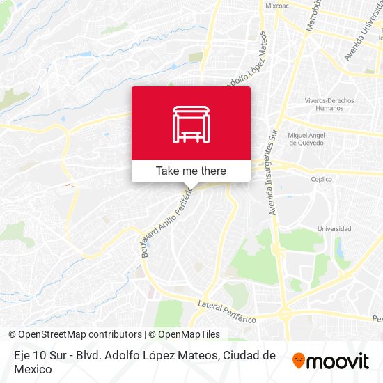 Mapa de Eje 10 Sur - Blvd. Adolfo López Mateos