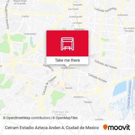 Cetram Estadio Azteca Anden A map