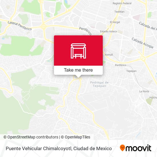 Mapa de Puente Vehicular Chimalcoyotl