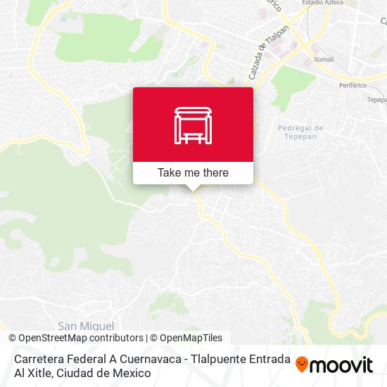 Carretera Federal A Cuernavaca - Tlalpuente Entrada Al Xitle map