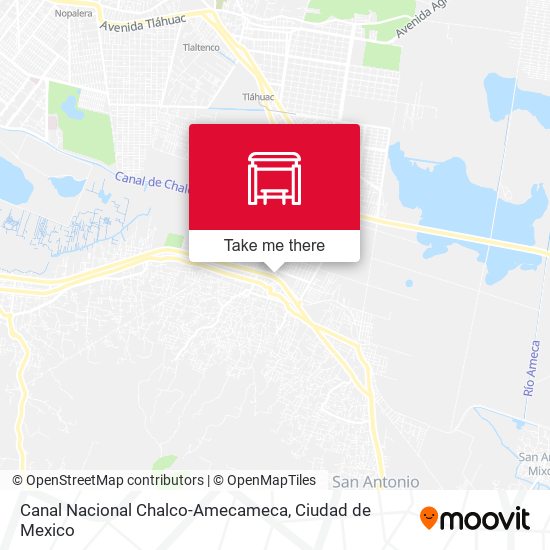 Canal Nacional Chalco-Amecameca map